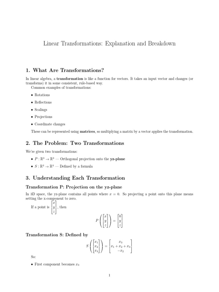 Linear Transformations Explained | PDF | Linear Map | Matrix (Mathematics)