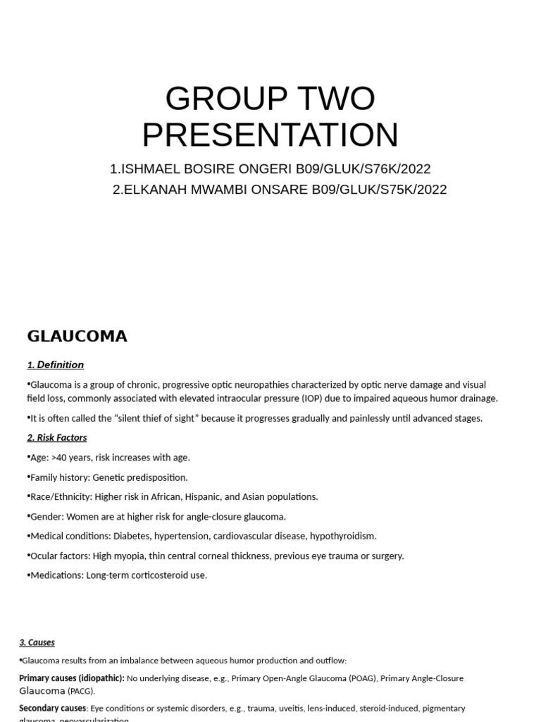 Understanding Glaucoma: Types and Management | PDF | Glaucoma ...