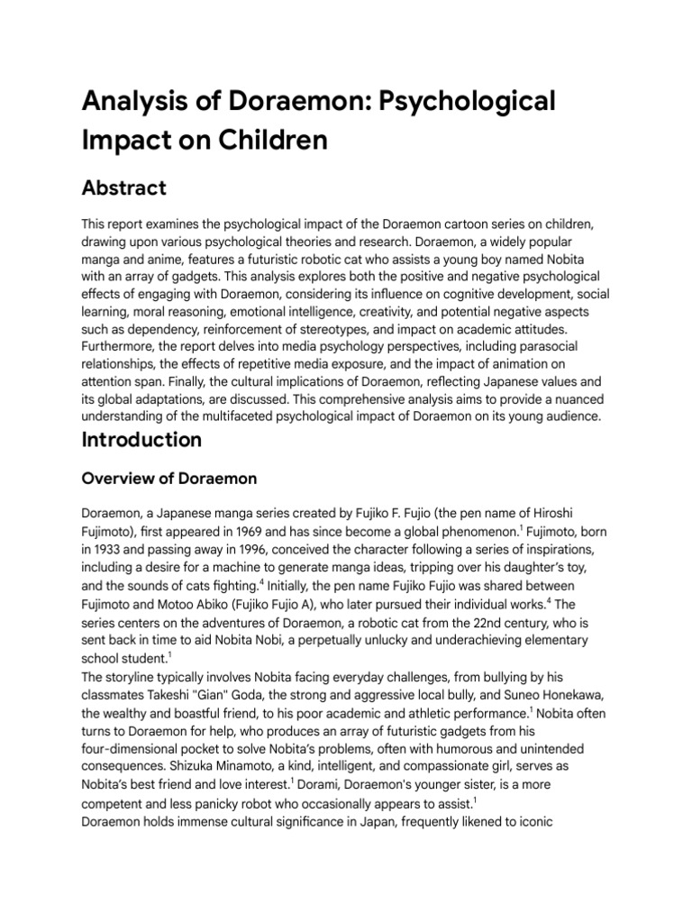 Doraemon's Psychological Impact Analysis? 2 PDF Thought Cognitive(00)