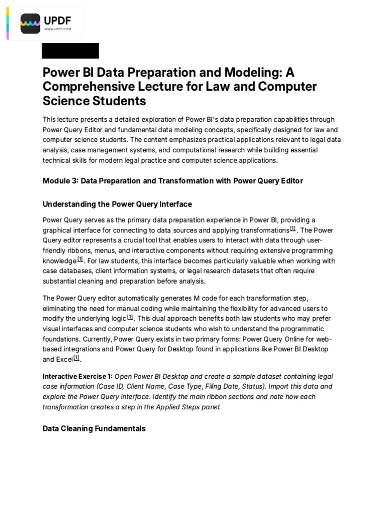 Power BI Data Prep for Law Students | PDF | Databases | Computer Science