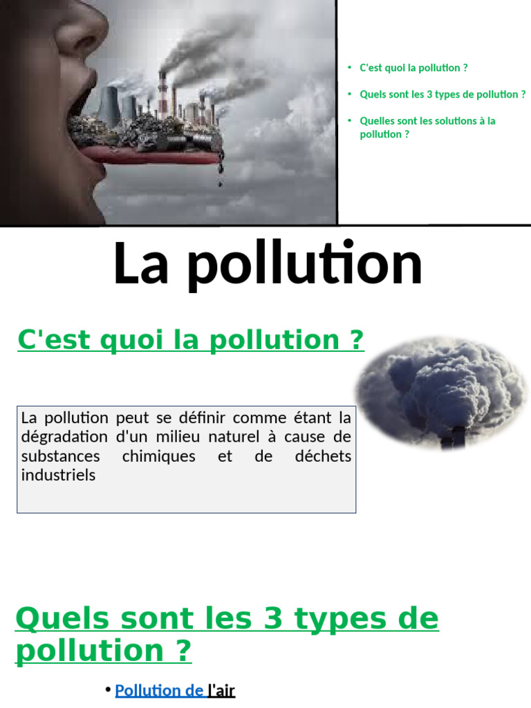 Comprendre la pollution et ses solutions | PDF