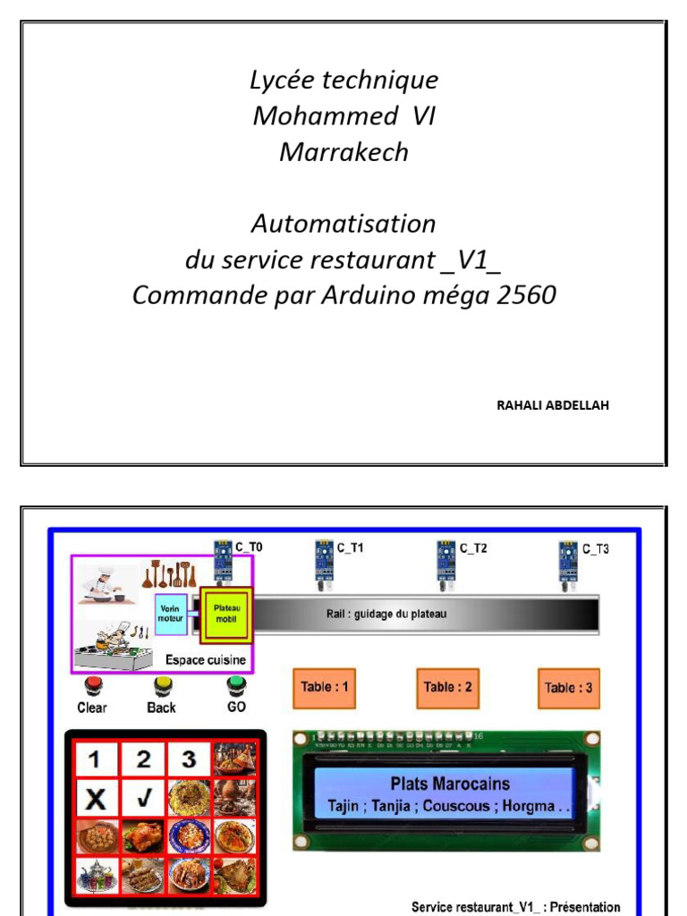Automatisation restaurant avec Arduino | PDF