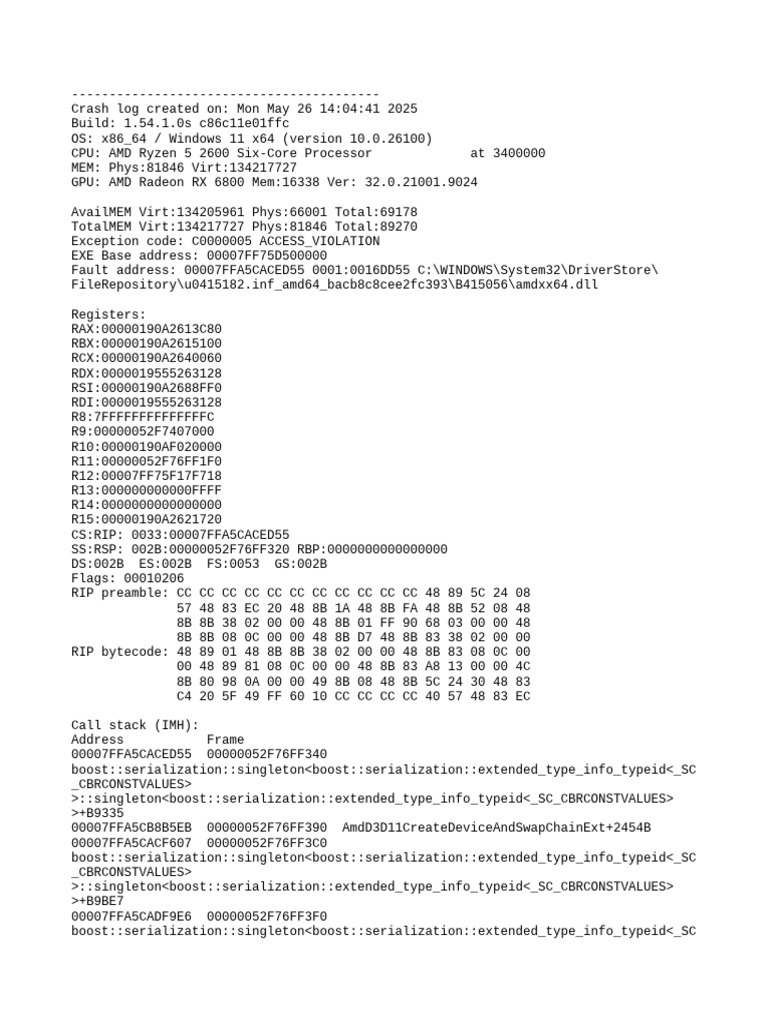 Euro Truck Simulator 2 Crash Log | PDF | Computer Architecture | Computing