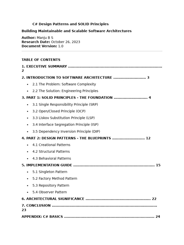 C# SOLID Principles & Design Patterns | PDF | Class (Computer ...