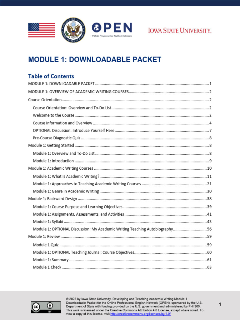 Academic Writing Course Overview Packet | PDF | Learning