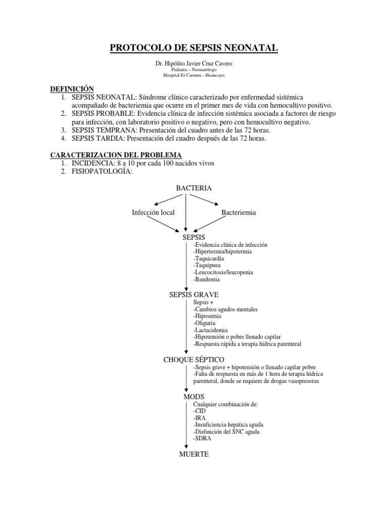 Protocolo Sepsis Neonatal | PDF
