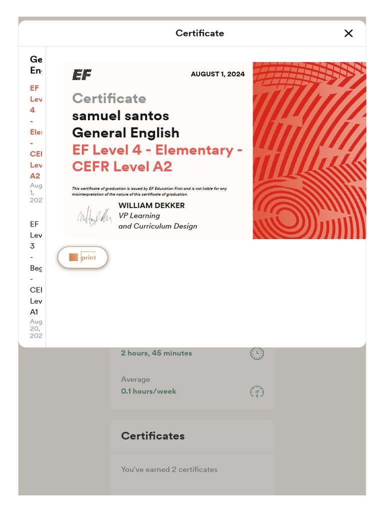 EF Level 4 Graduation Certificate | PDF