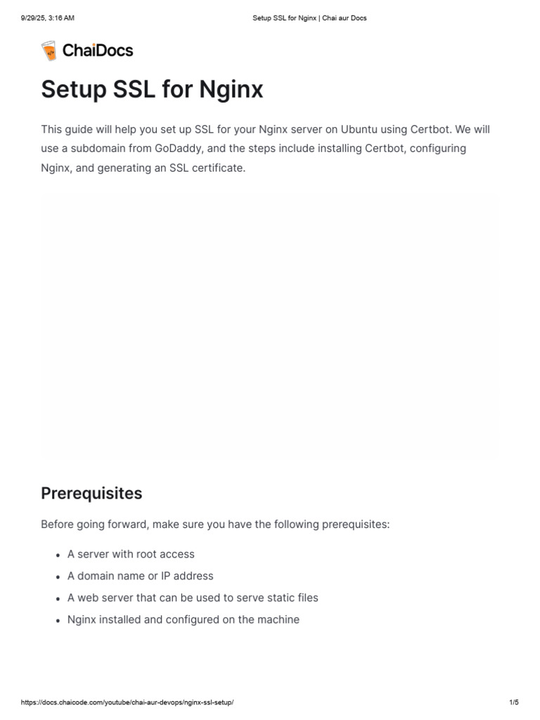 Setup SSL For Nginx - Chai Aur Docs | PDF | Public Key Certificate | Ip ...