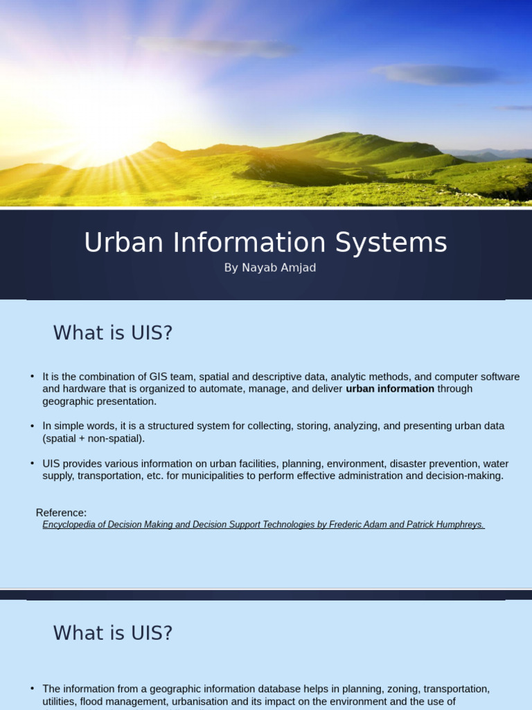Urban Information Systems Overview | PDF | Geographic Information ...