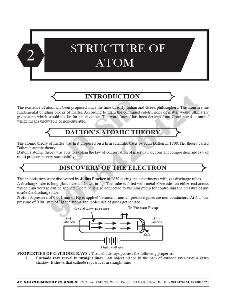 Chapter 2 Structure of Atom | PDF | Atomic Orbital | Atoms