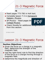 Lesson 21-3 Magnetic Force