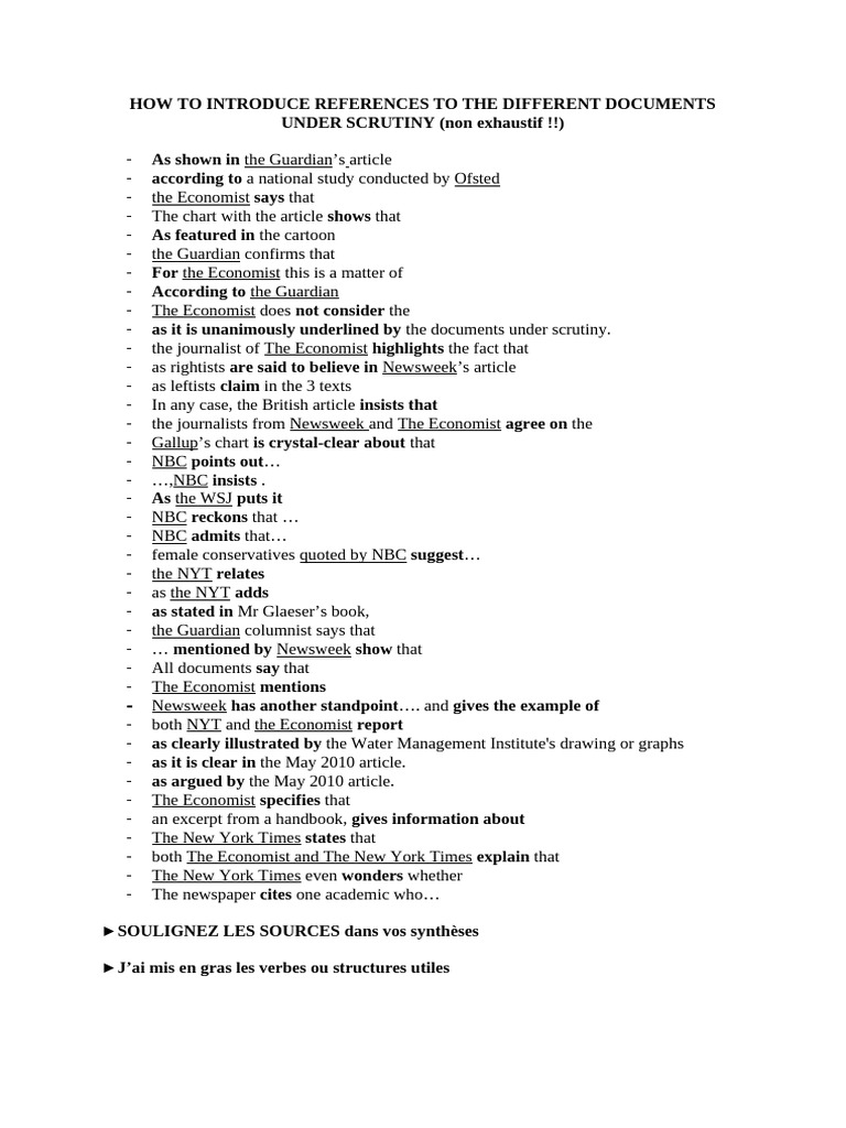 Citing Sources in Document Analysis | PDF | The Economist