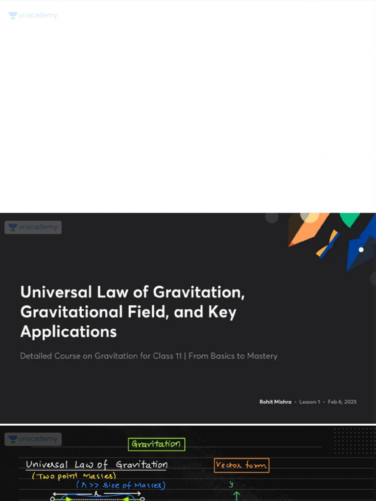 Universal Law of Gravitation Gravitational Field and Key Applications ...