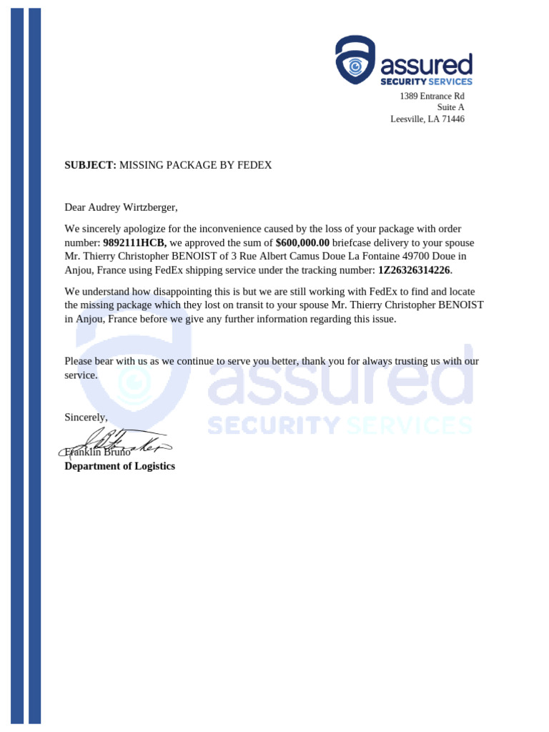 Missing Package by Fedex | PDF