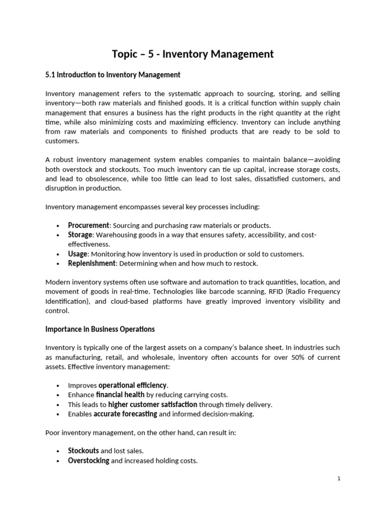 Inventory Management Strategies Explained | PDF | Inventory | Lean ...