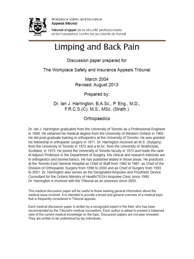 Understanding Limping and Back Pain | PDF | Vertebra | Back Pain