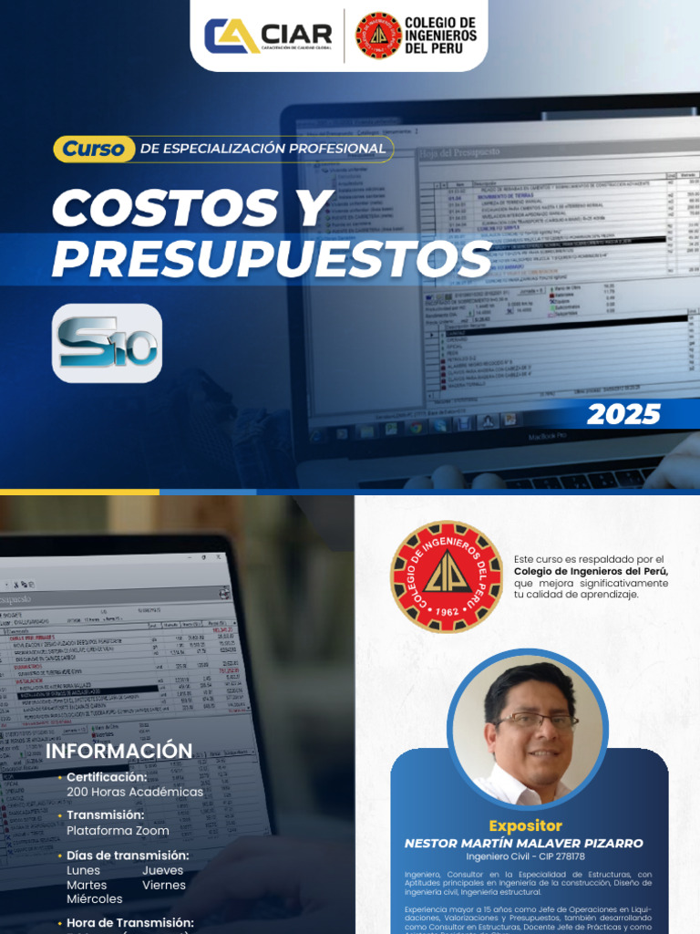 Curso Online de Costos y Presupuestos | PDF | Presupuesto | Ingeniero civil