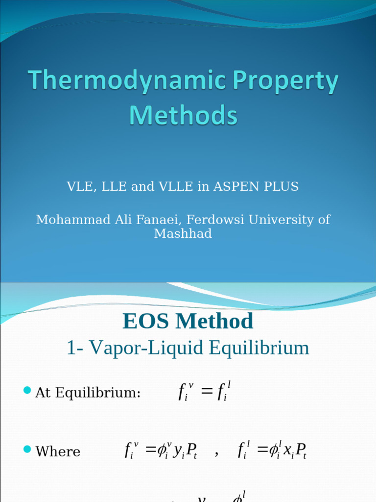 VLE, LLE, VLLE in Aspen Plus Explained | PDF | Applied Mathematics ...