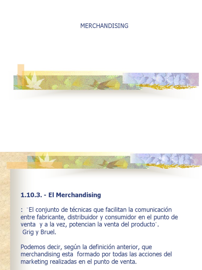 Análisis del concepto y principios del merchandising en el punto de ...