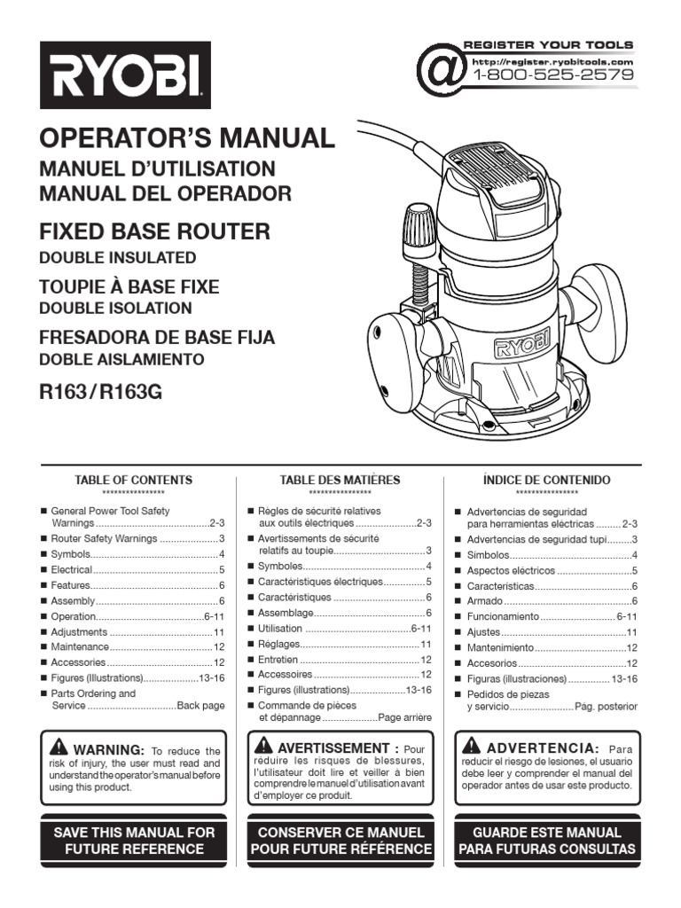 Fixed Base Router Operator's Manual | PDF | Alternating Current | Power ...