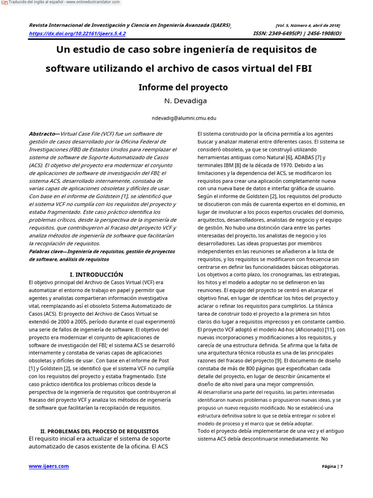 Virtual Case File (VCF) .En - Es | PDF | Software | Ingeniería de software
