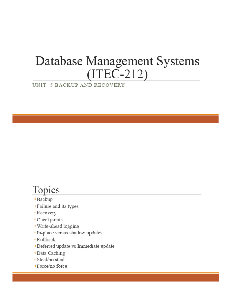 Database Backup and Recovery Techniques | PDF | Computer Data Storage ...