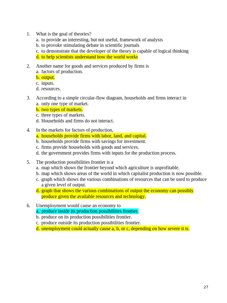 Test Chapter 2+3 - No Answer | PDF | Economics | Comparative Advantage