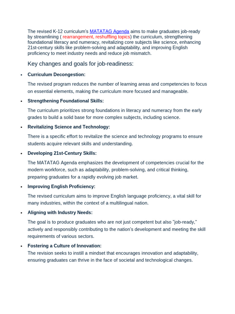 K-12 Curriculum Revamp for Job Readiness | PDF | System | Science