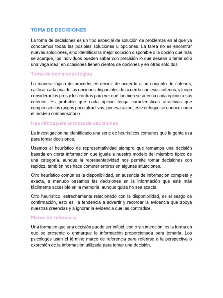 Estrategias Efectivas en Toma de Decisiones | PDF | Toma de decisiones ...