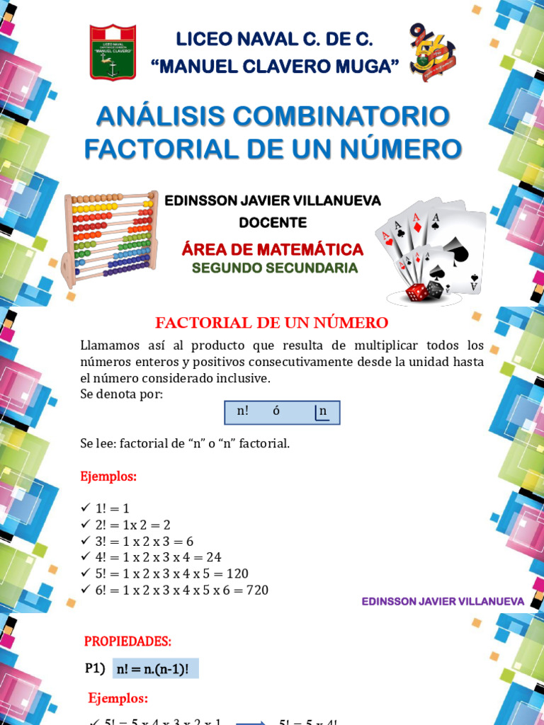 Analisis Combinatorio - Factorial de Un Número - 2do | PDF | Análisis ...