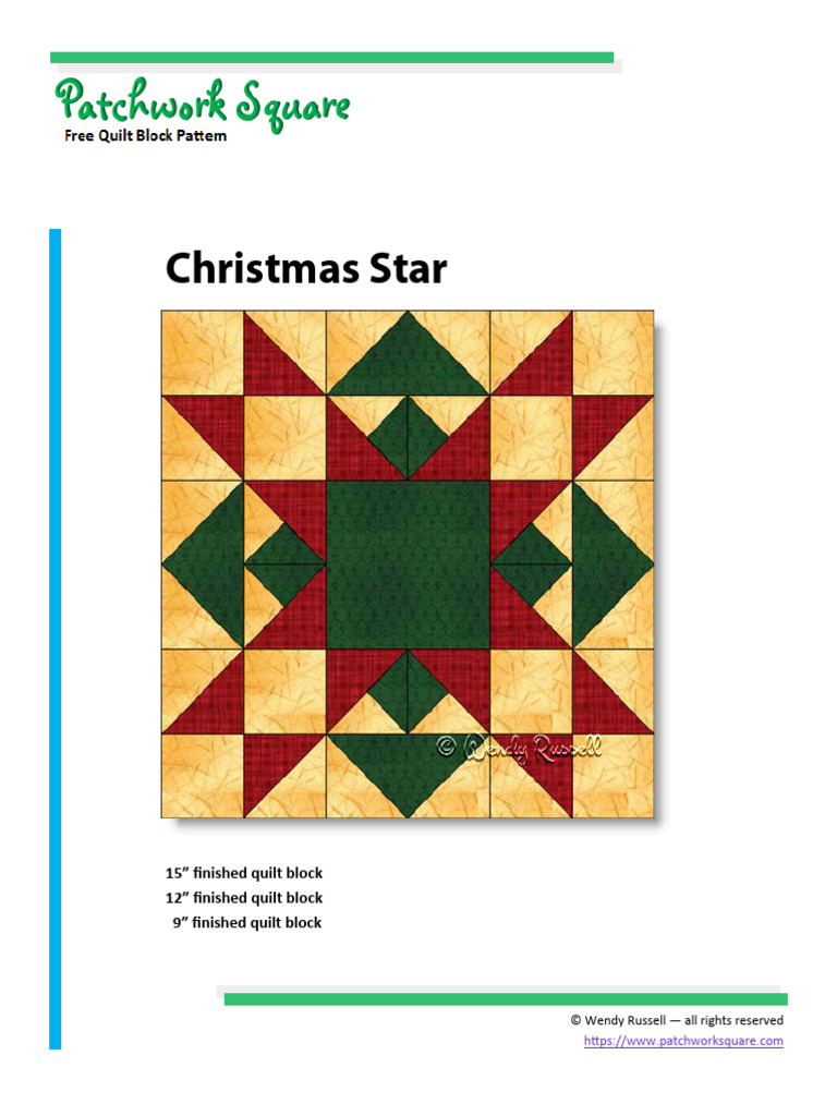 Free Christmas Star Quilt Patterns | PDF | Quilt | Blanket
