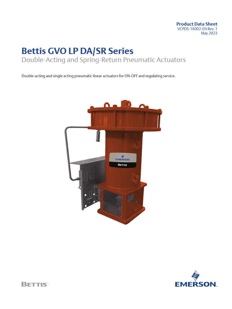 Bettis GVO LP Actuator Data Sheet | PDF | Valve | Actuator