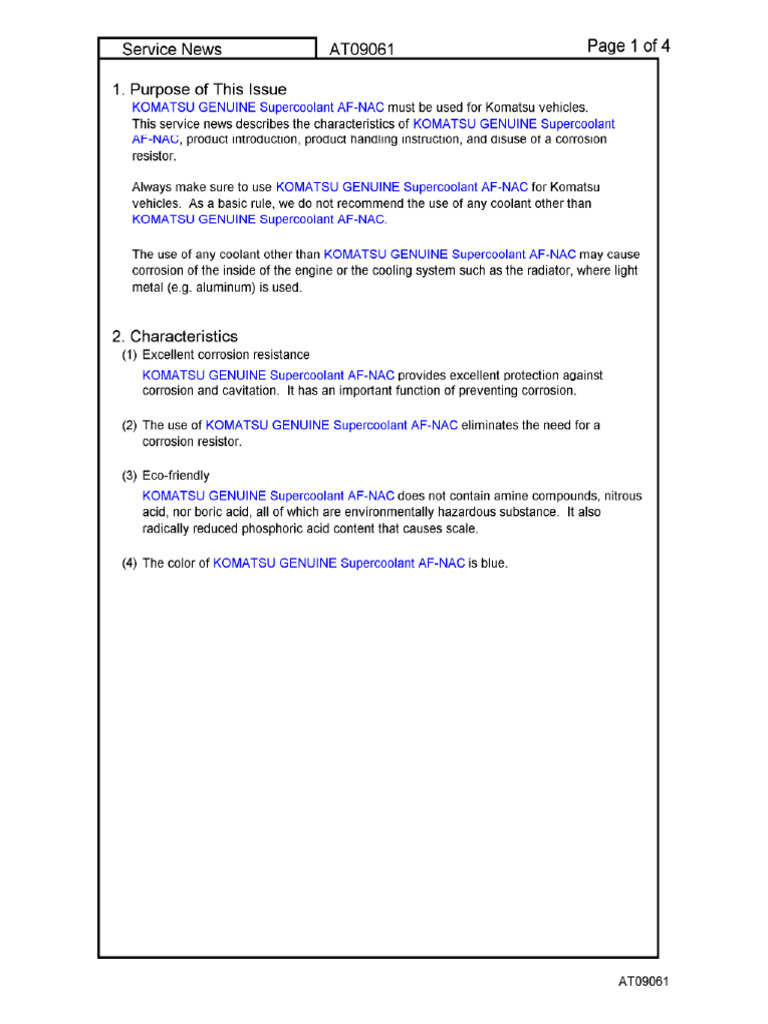 AF NAC Coolant | PDF