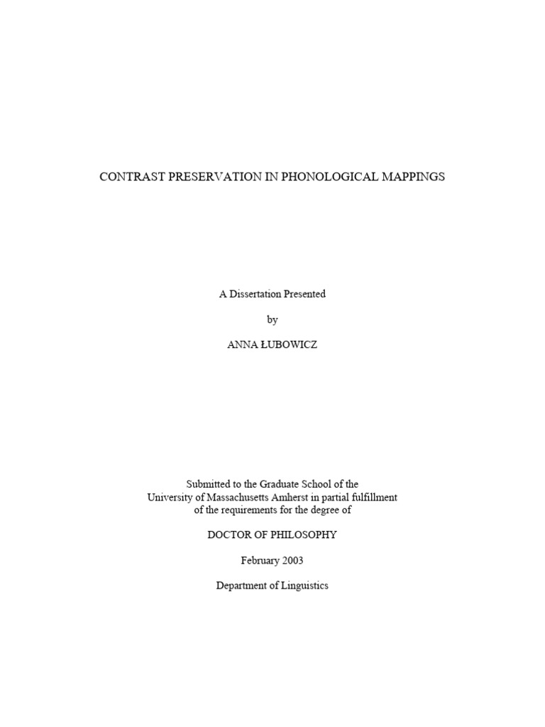 Contrast Preservation in Phonological Mappings | PDF | Linguistics ...