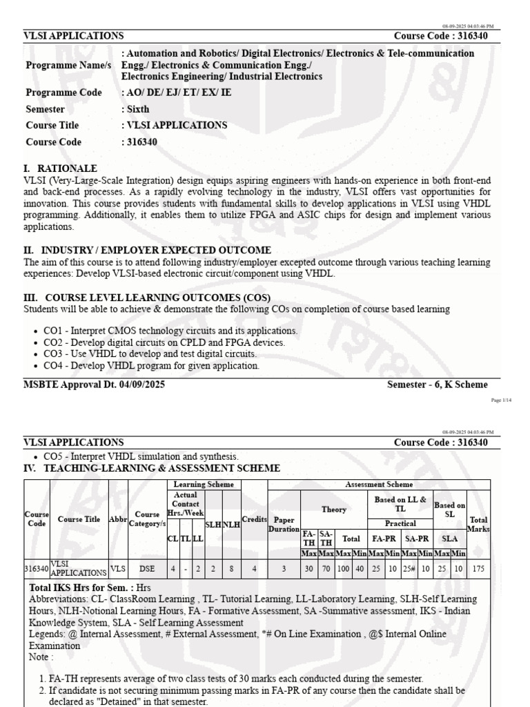 VLSI Applications Course Overview | PDF | Vhdl | Hardware Description ...