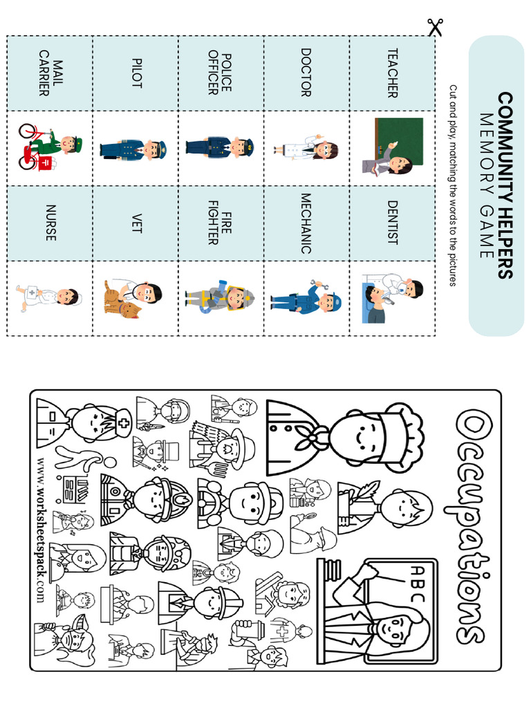 Community Helpers Memory Game | PDF