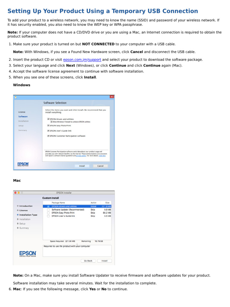 Setting Up Your Product Using A Temporary USB Connection | PDF ...