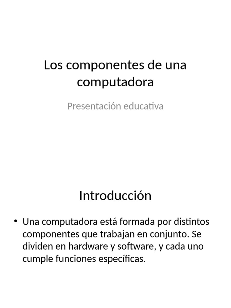 Componentes de Una Computadora | PDF