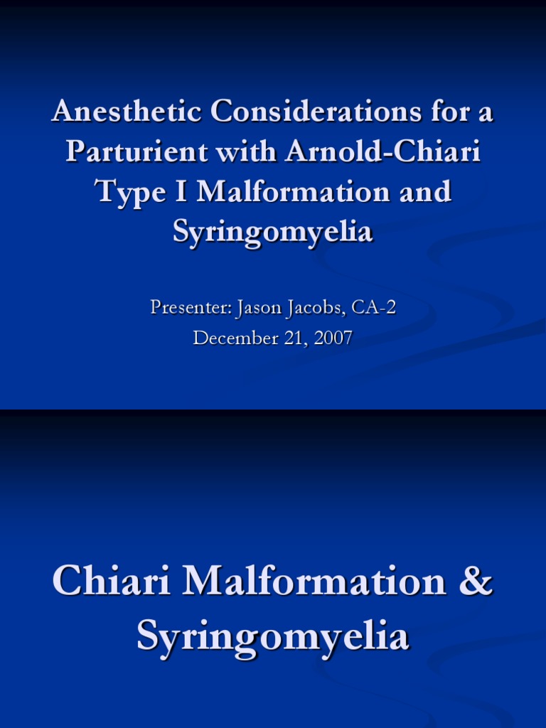 Arnold Chiari Malformation & Syringomyelia | PDF | Caesarean Section ...