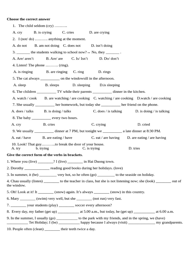English Verb Tense Exercises | PDF | Chess Openings | Chess