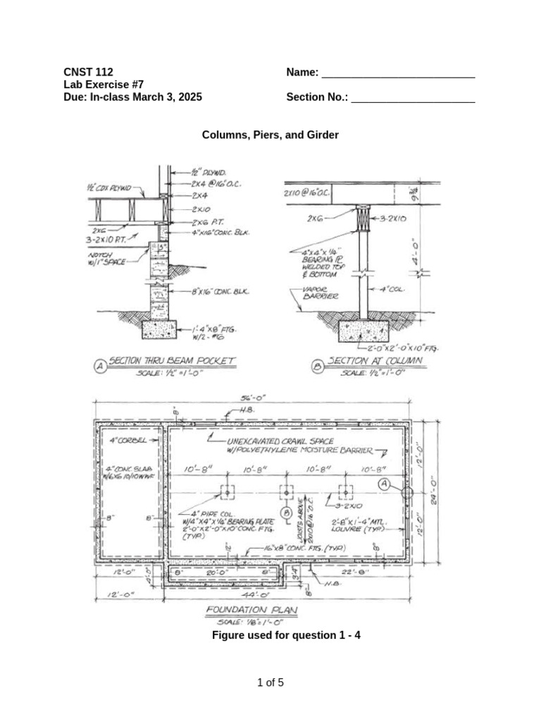 Lab+Exercise+#7+ +LH+Floor+Framing+ +3.3 | PDF | Framing (Construction ...