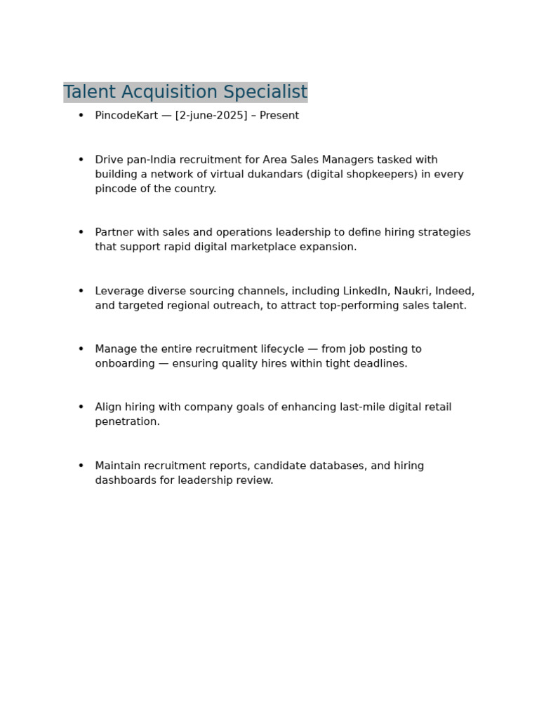 Talent Acquisition Specialist | PDF