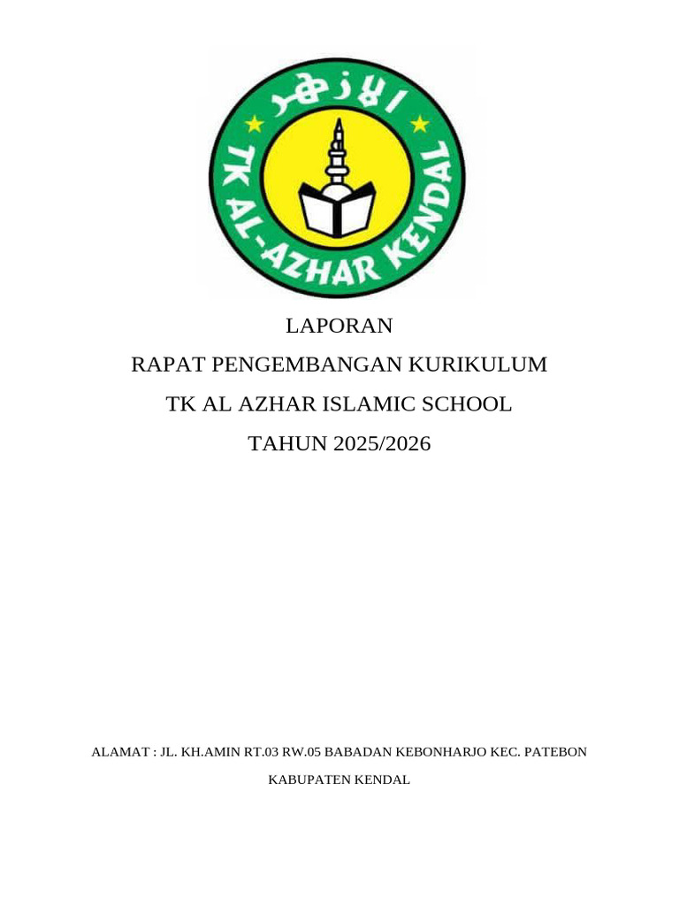 Rapat Pengembangan Kurikulum TK Al Azhar | PDF