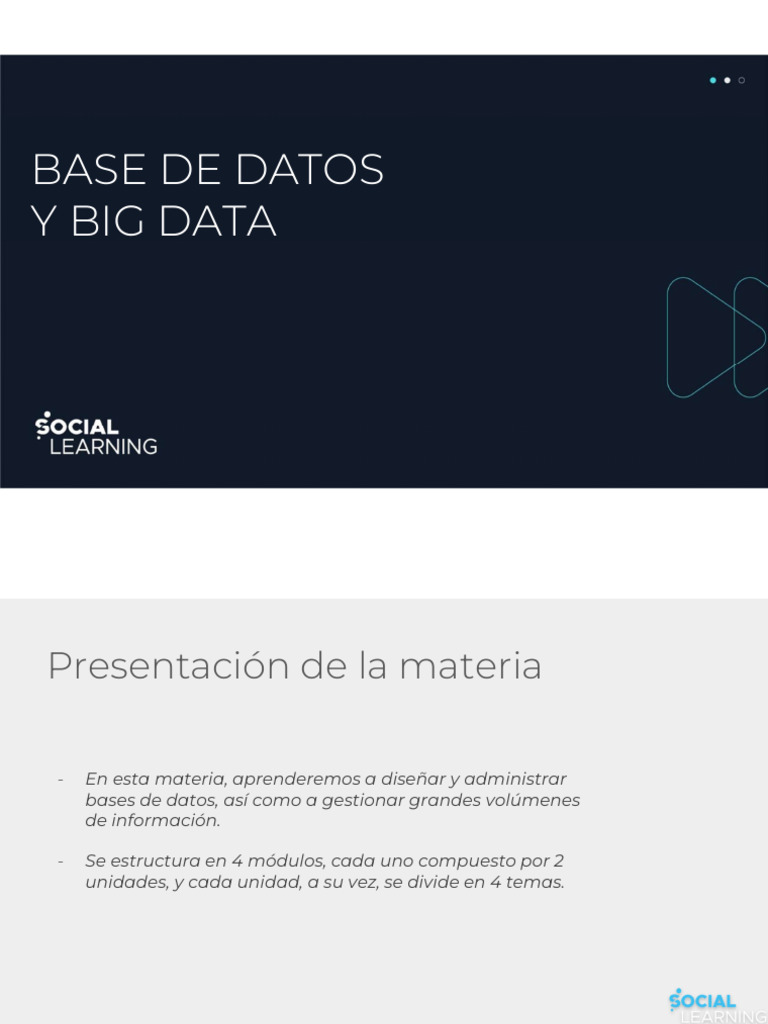 Diseño y Gestión de Bases de Datos | PDF | Análisis de los datos | Big Data