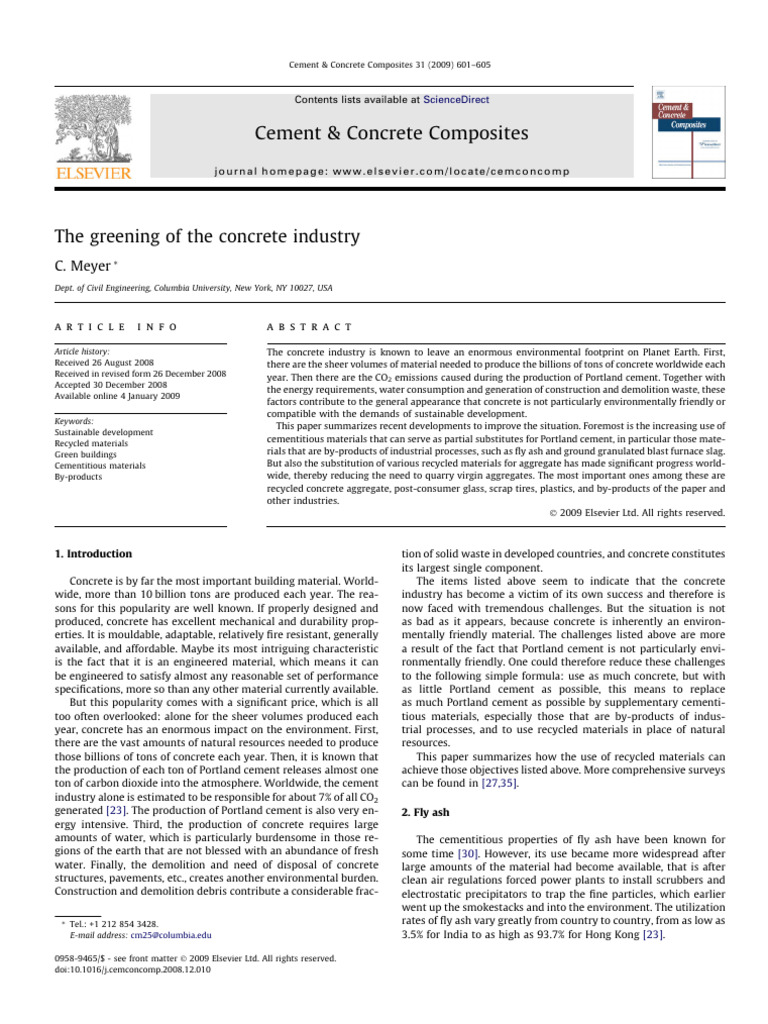 Greening the Concrete Industry | PDF | Concrete | Cement