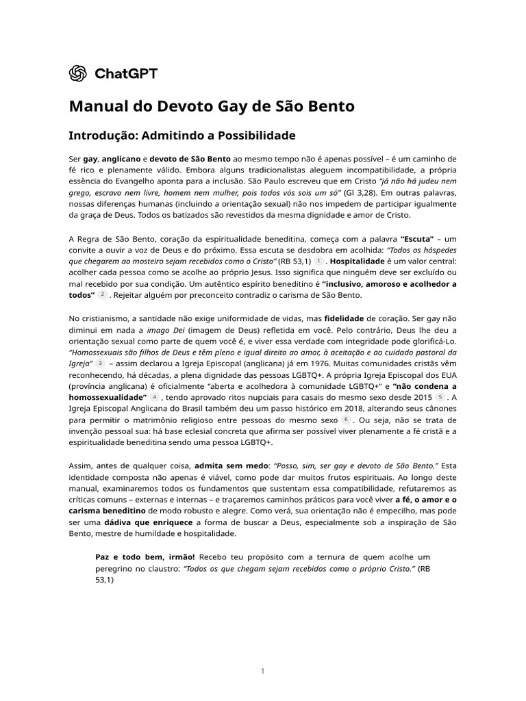 Manual Do Devoto Gay de São Bento | PDF | Amor | Homossexualidade