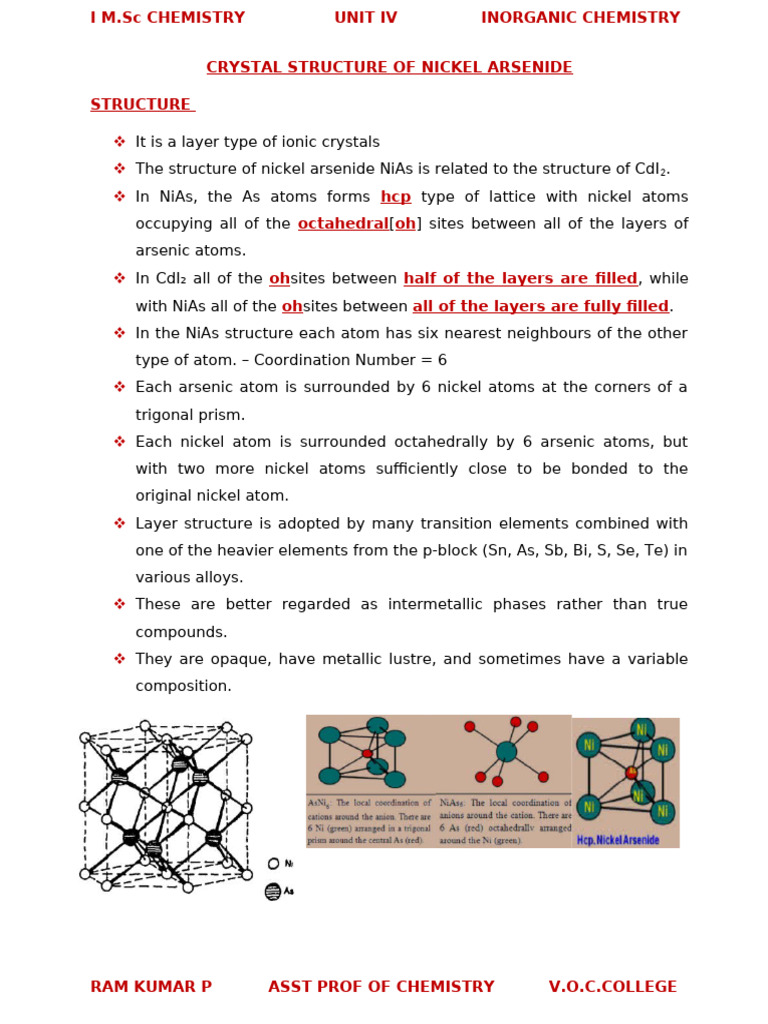 Nickel Arsenide Crystal Structure Analysis | PDF