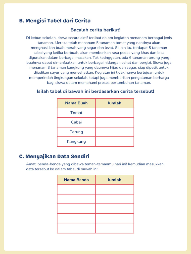 Lkpd Membuat Tabel | PDF