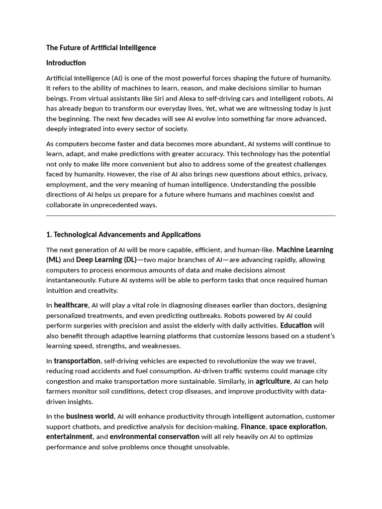 Future Predictions for AI Integration | PDF | Artificial Intelligence ...