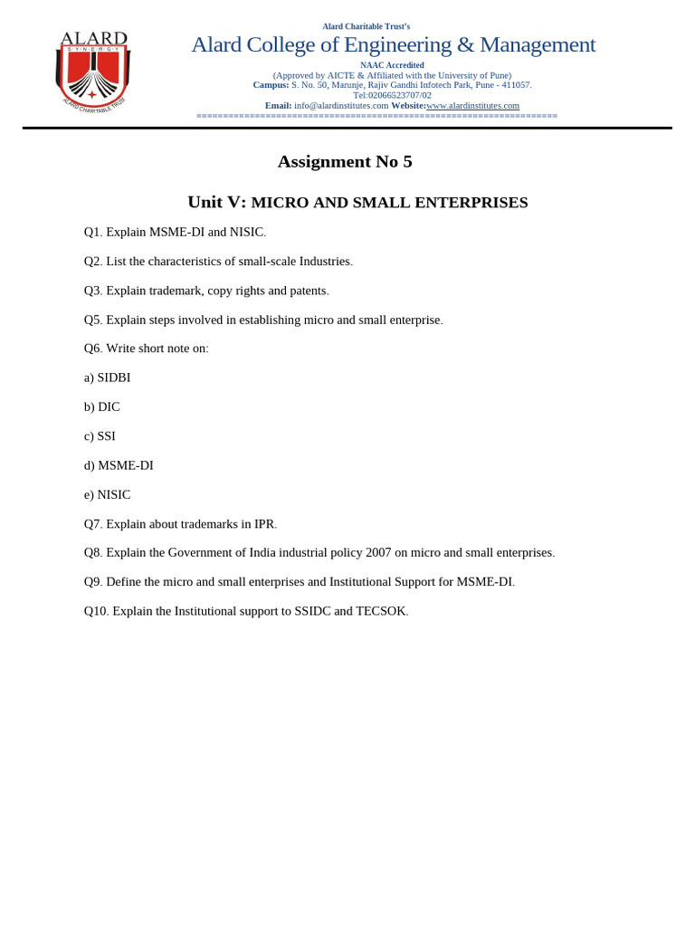Me It Assignment Unit 5 | PDF